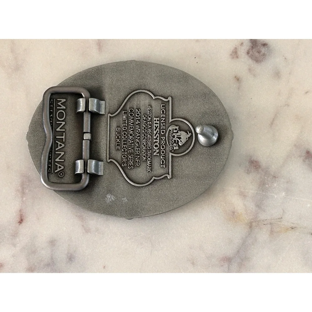 Montana Silversmiths Pewter 2014 Hesston National Finals Rodeo NFR Belt Buckle